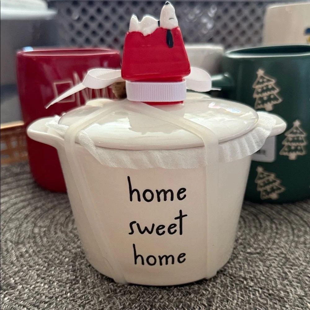 Rae Dunn Snoopy Ceramic Jar with home sweet home - Picture 2 of 5